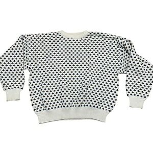 VTG Eddie Bauer‎ Men's XL Cotton Fair Isle Heavy Knit Crewneck Sweater USA Made